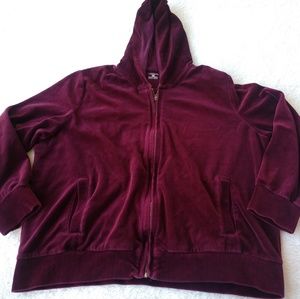 Velour New York Maroon Zip Sportswear Jacket 2X